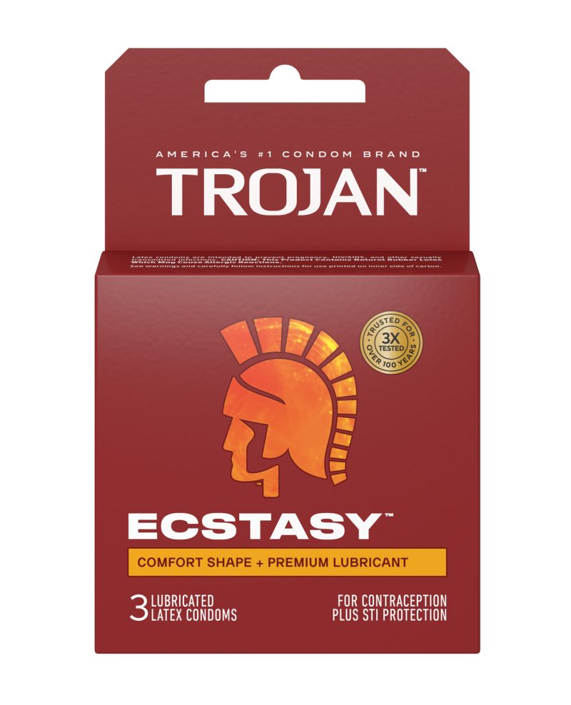 Trojan Ultra Ribbed Ecstasy Condoms - Box of 3