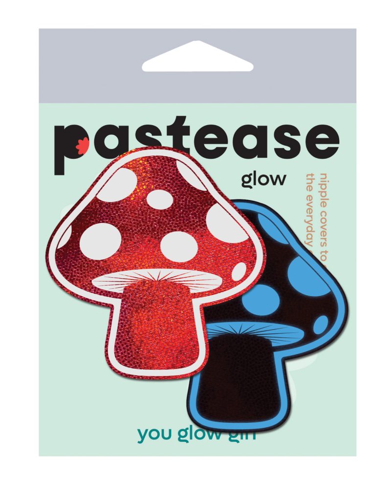 Pastease Premium Shiny Glow in the Dark Shroom - Red/White O/S
