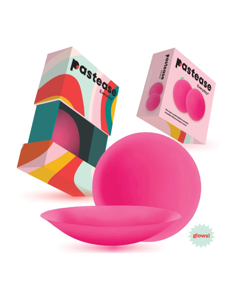 Pastease HALOS Silicone Nipple Covers w/Travel Box - Neon Pink A-C Cup 10 or More Uses