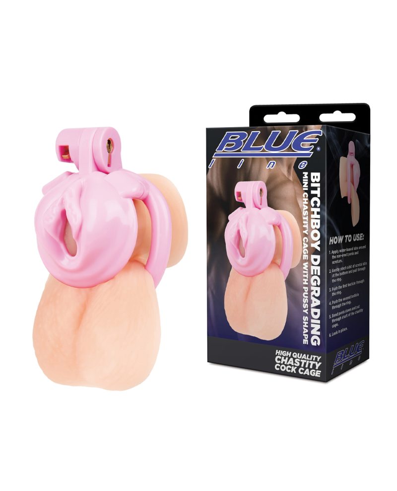 Bitchboy Degrading Mini Chastity Cage w/Pussy Shape