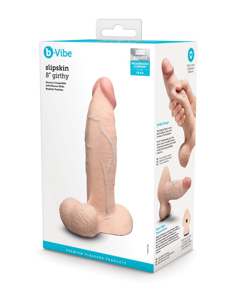 b-Vibe Slipskin 8" Girthy - Cream