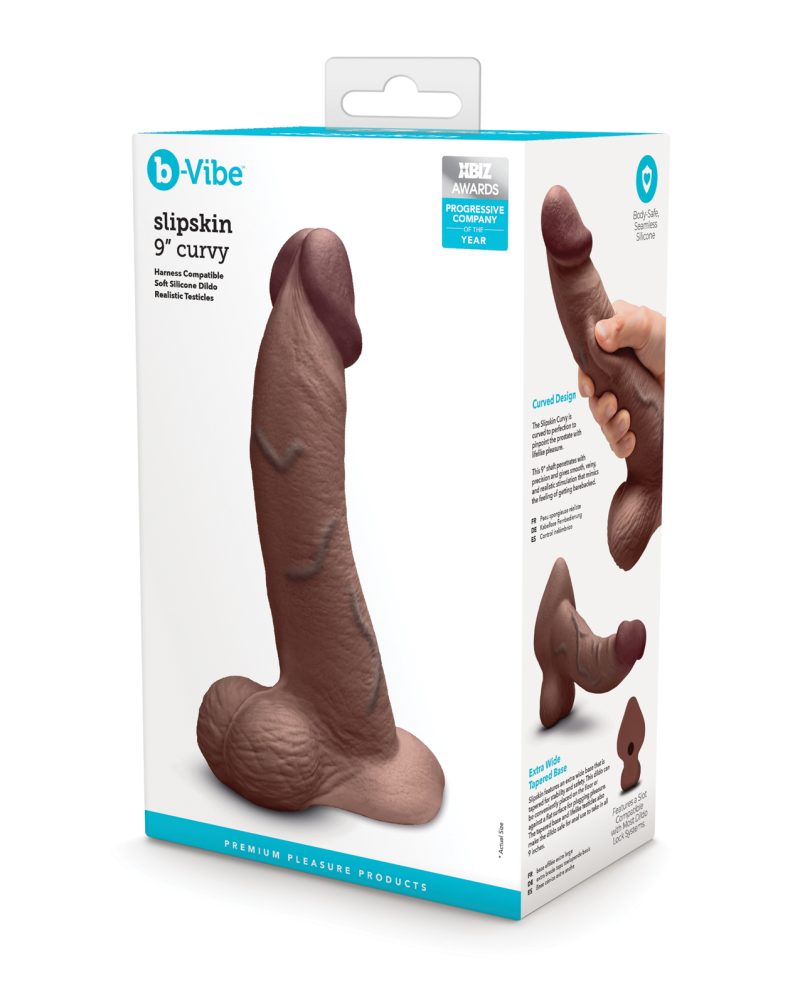 b-Vibe Slipskin 9" Curvy - Brown