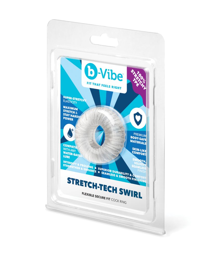 b-Vibe Stretch-Tech Swirl Flexible Secure Fit Cock Ring