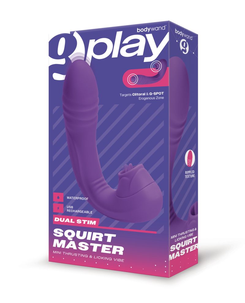 Bodywand G-Play Dual Stim Thrusting & Licking Squirt Master - Purple