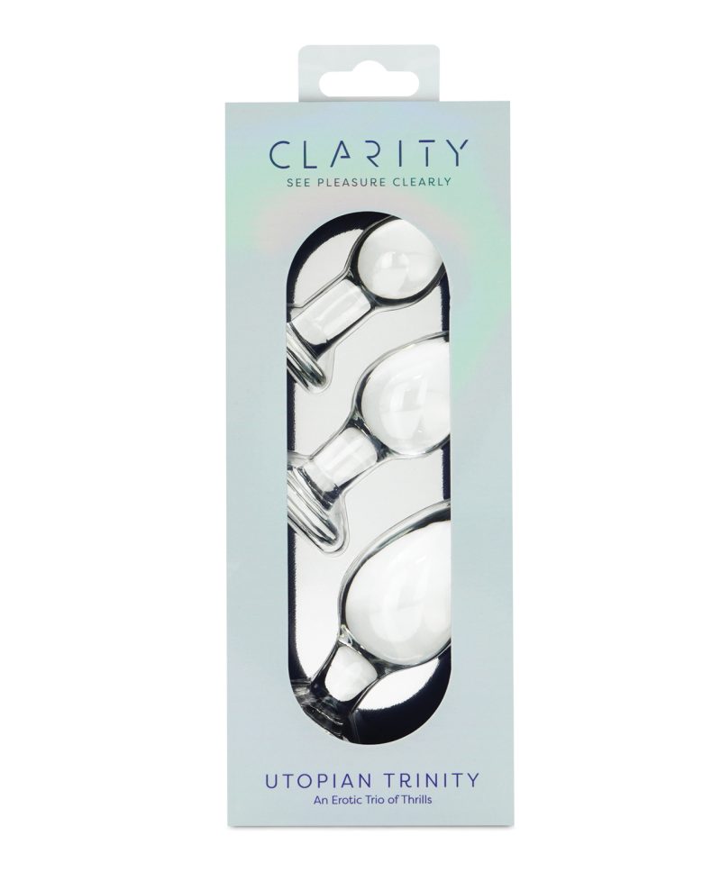 Clarity Glass Dildo 3 Piece Kit - Utopian Trinity