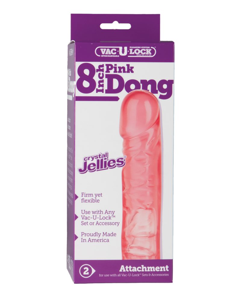 Vac-U-Lock 8" Crystal Jellie Pink