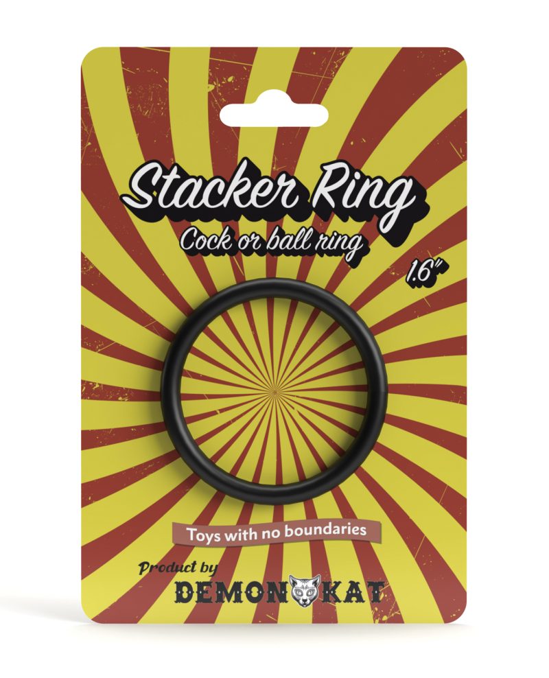 Demon Kat 1.6" Stacker Ring - Black