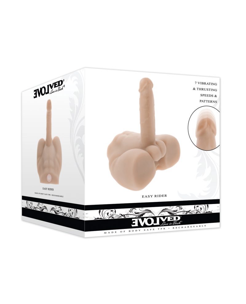 Evolved Easy Rider Thrusting & Vibrating Life-Like Dildo - Light