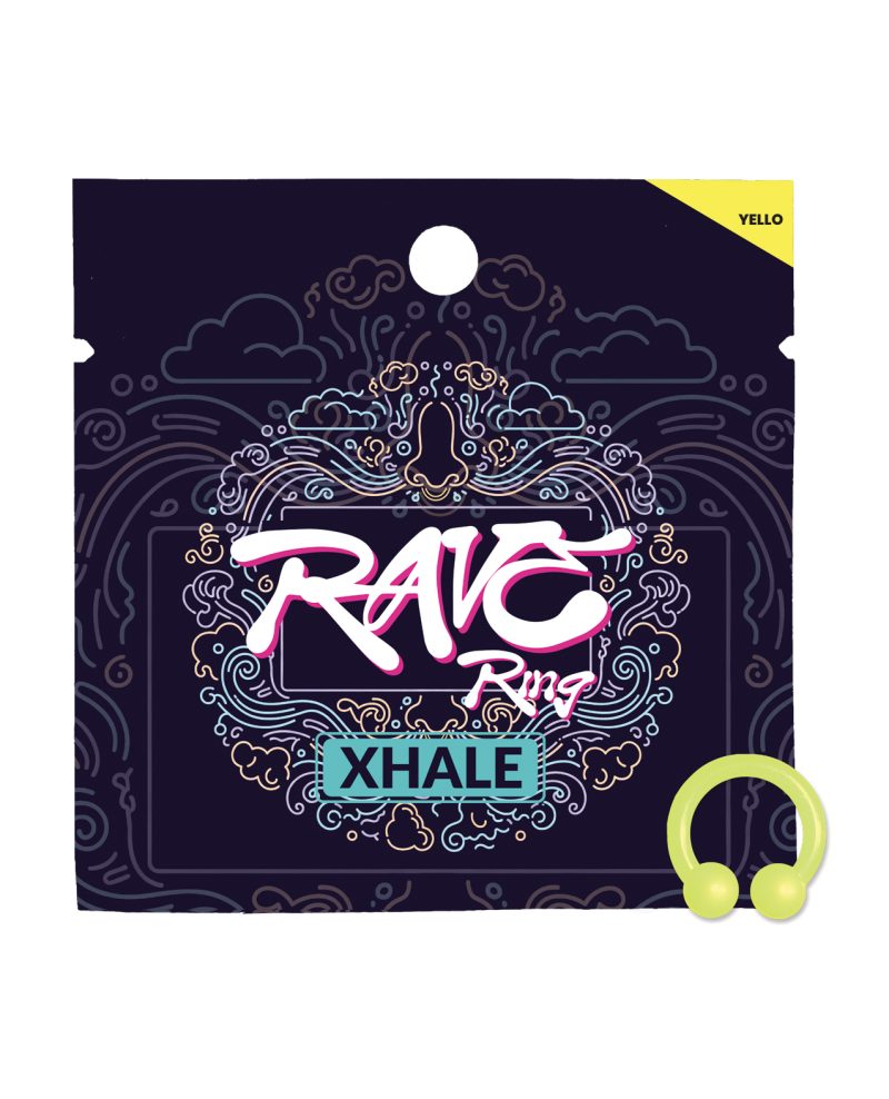 Rave Ring Xhale Single Sachet - Breath Easy Scent - Yellow