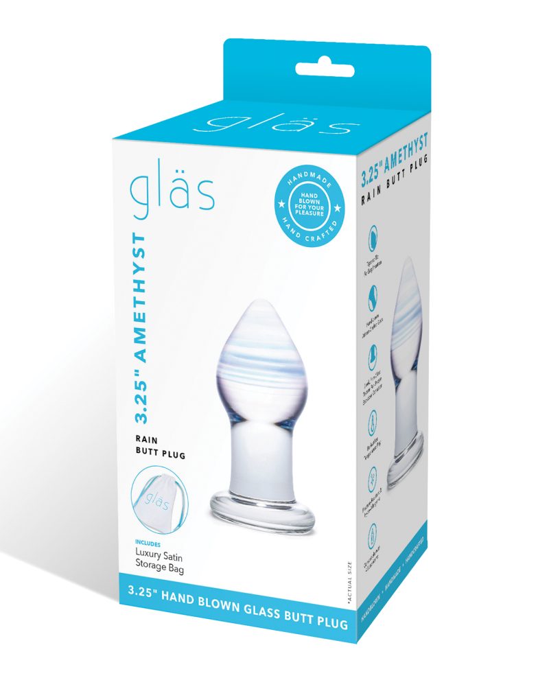 Glas Amethyst Rain Glass Butt Plug