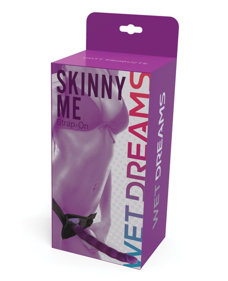 Wet Dreams Skinny Me 7" Strap on w/Harness - Purple