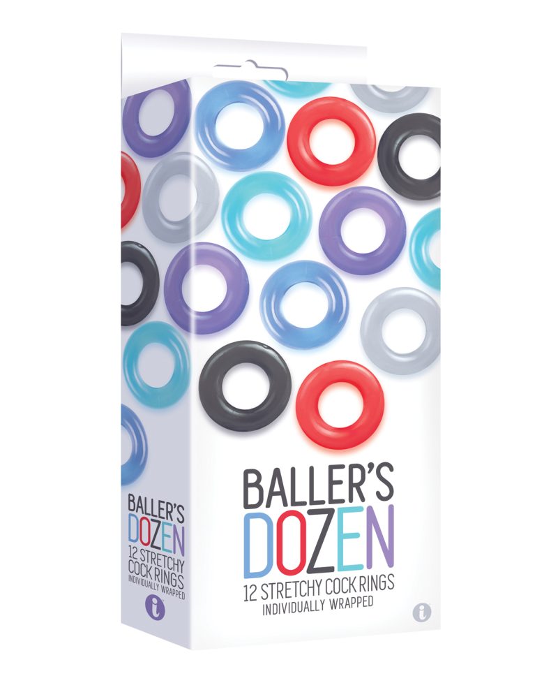 The 9's Baller's Dozen Original 12 pc Cockring Set - Asst. Colors