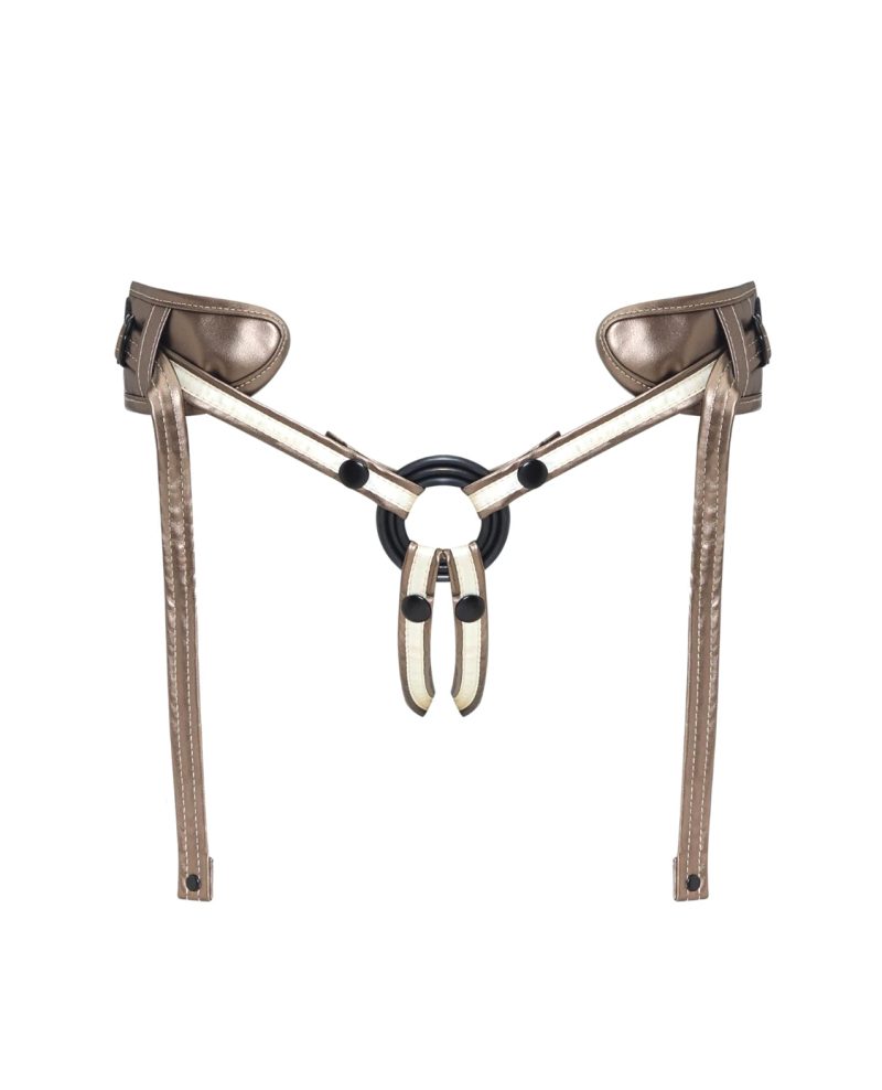 Strap On Me Leatherette Desirous Harness - O/S Metallic Bronze