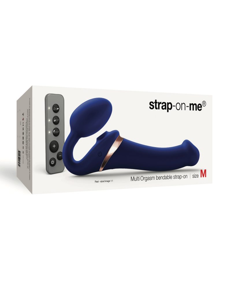 Strap On Me Multi Orgasm Bendable Strapless Strap On Medium - Night Blue