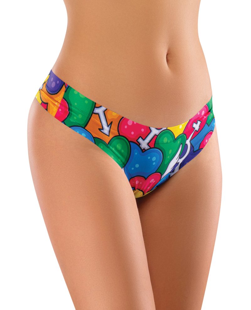Mememe Pride Hearts Printed Thong MD
