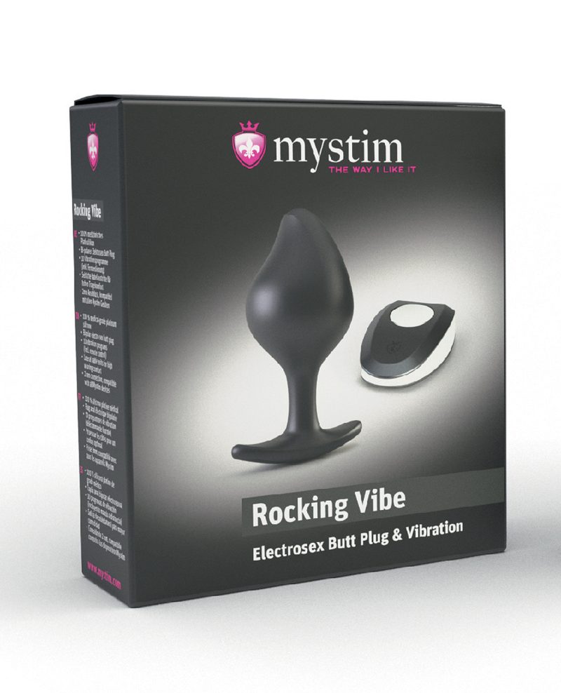 Mystim Rocking VIbe Silicone Buttplug Small - Black