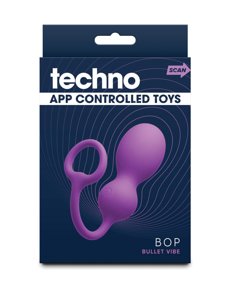 Techno Bop Butt Plug w/Cock Ring - Violet