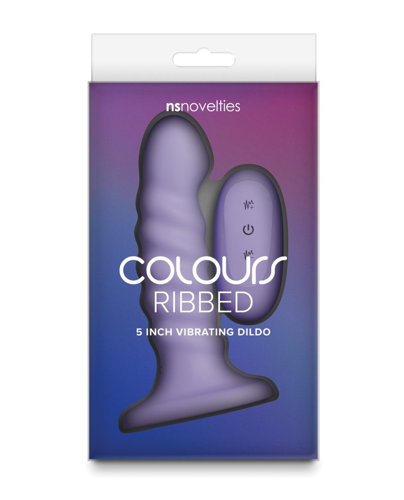 Colours - Ribbed - 5" Vibrating Dildo - Purple