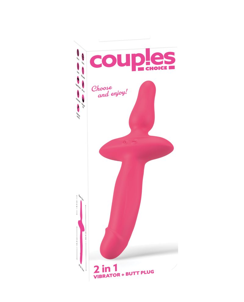 Couples Choice 2in1 Vaginal & Anal Vibrator - Pink
