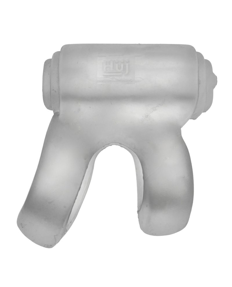 Hunky Junk Revhammer Shaft Vibe Ring - Clear Ice w/Blue Vibe