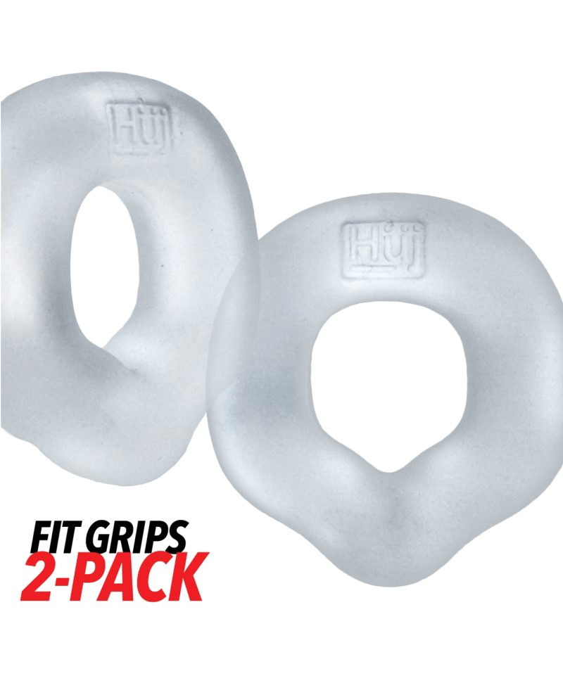 Hunky Junk Fit Grips 2 Pack Ergo-Fit Cockrings - Clear