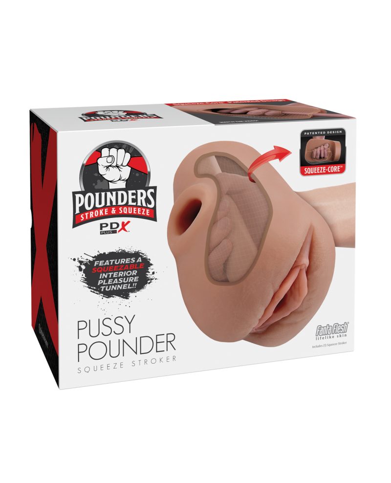 PDX Plus Pussy Pounder Squeeze Stroker - Brown