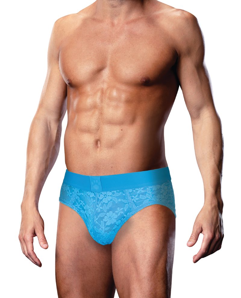 Prowler Lace Open Back Brief - Blue SM