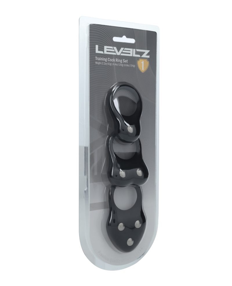 Shots Levelz Silicone Training Cock Ring Set of 3 - Black