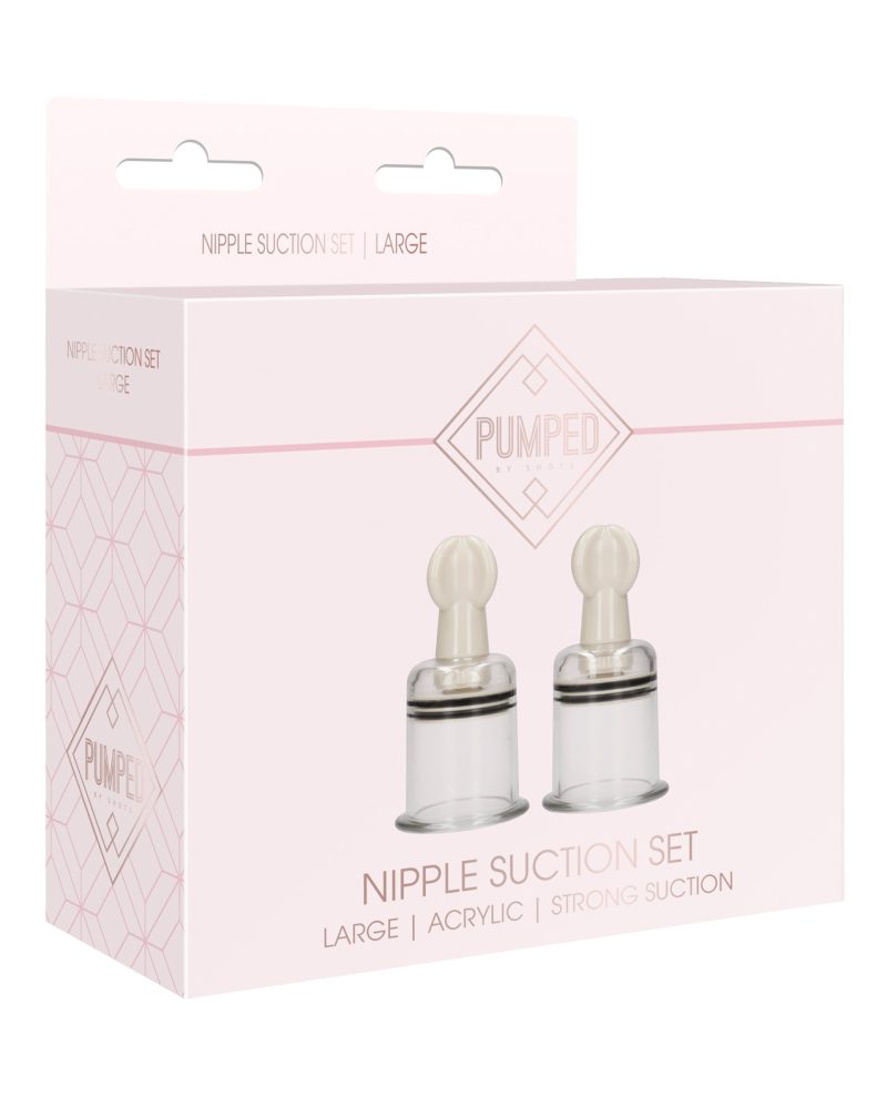 Shots Pumped Nipple Suction Set - Large Clear