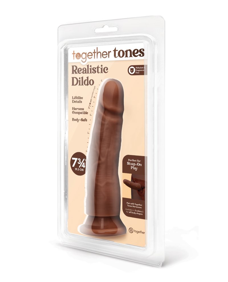 Together 7.75" Realistic Dildo - Dark