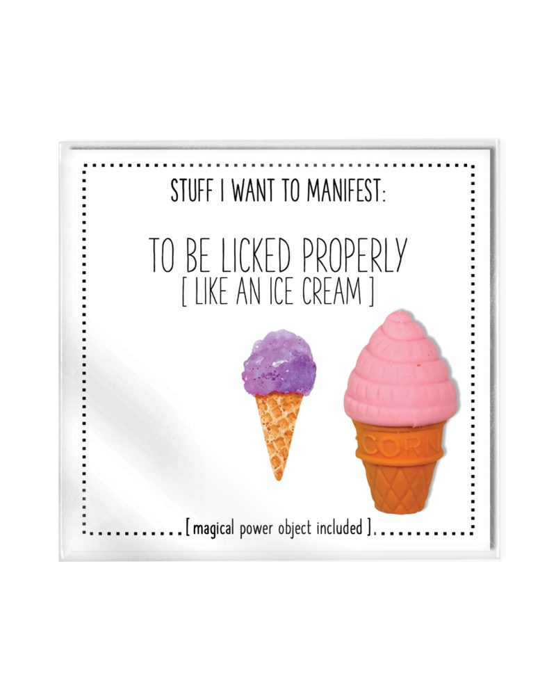 Warm Human To Be Licked Properly Mini Card & Charm