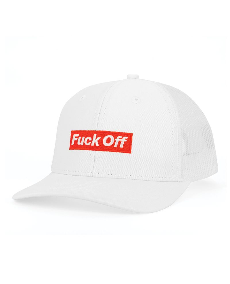 Wood Rocket Fuck Off Trucker Hat - White