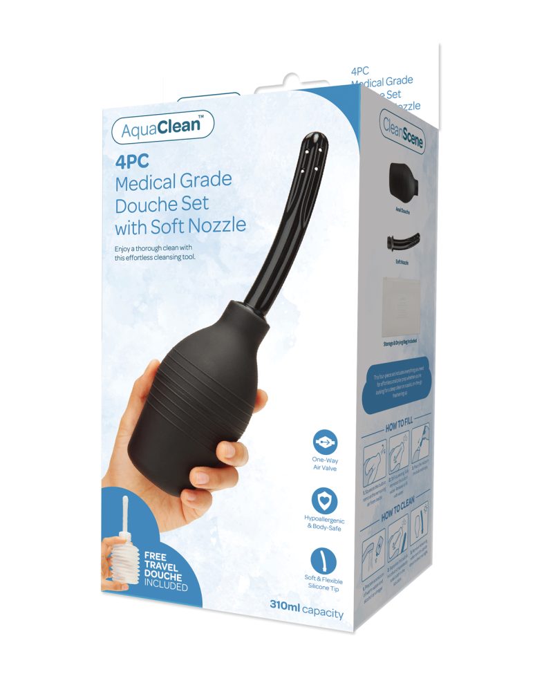 AquaClean 4 pc Medical Grade Douche Set w/Soft Nozzle