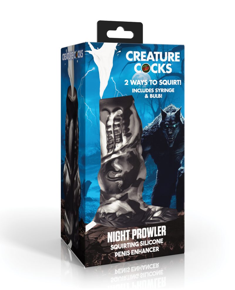 Creature Cocks Night Prowler Squirting Silicone Penis Enhancer - Silver